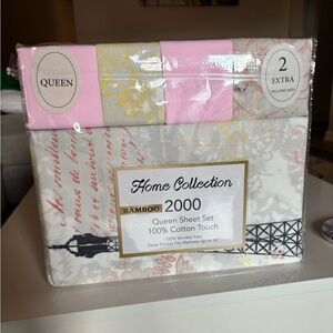 Home Collection Paris Themed Queen Sheet Set